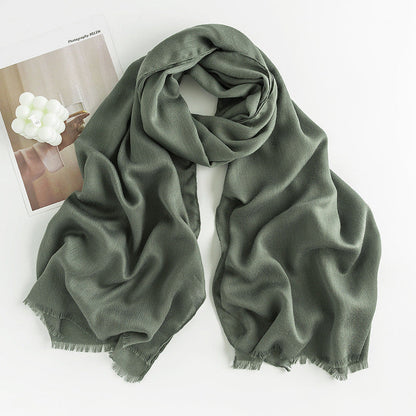 Herringbone Pattern Monochrome Artificial Cashmere Scarf Women&