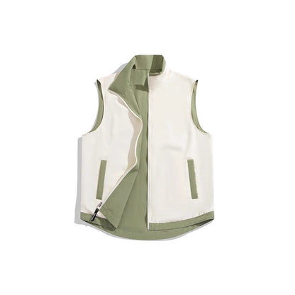 Color-block Reversible Vest Jacket