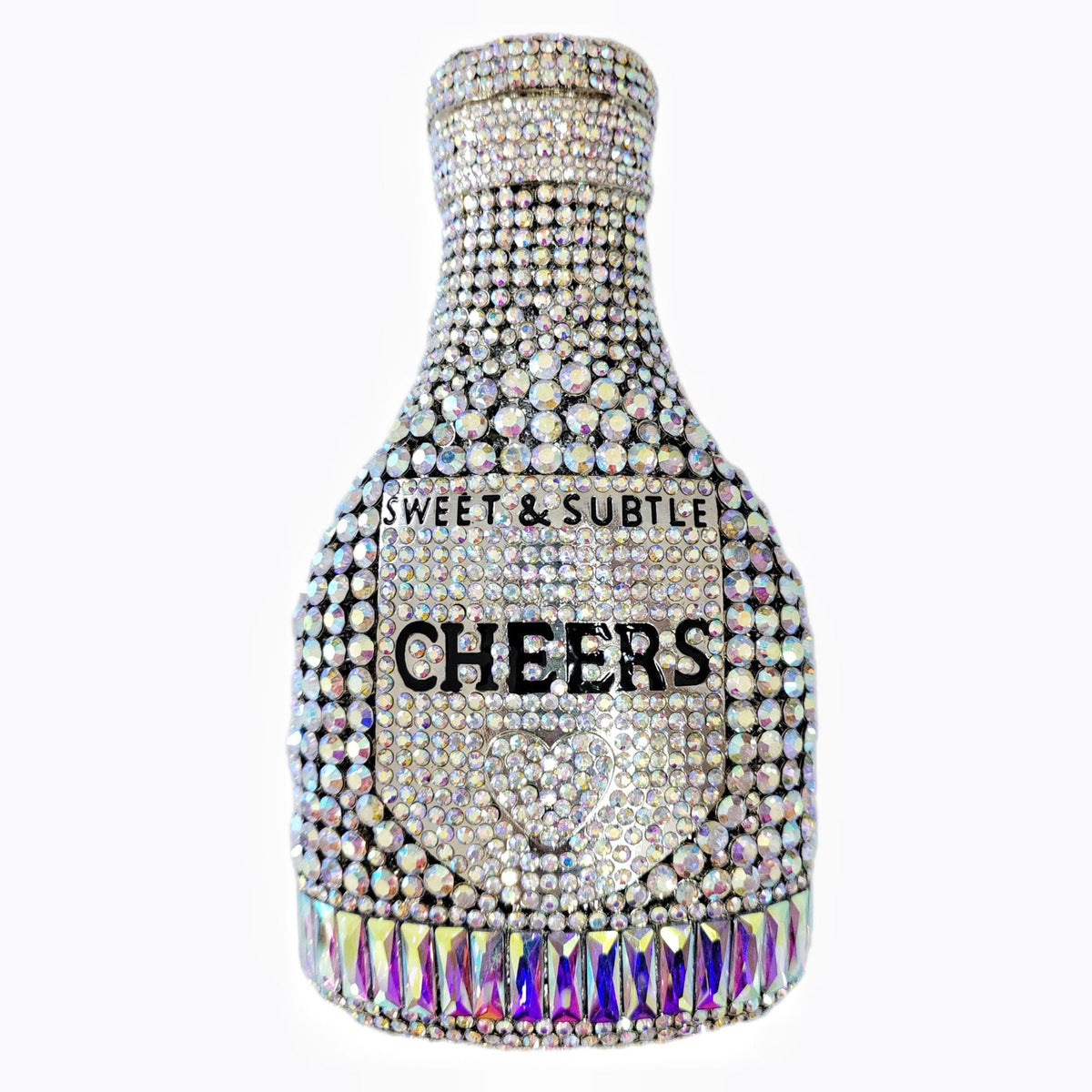 Champagne Bottle Rhinestone Evening Clutch Women&
