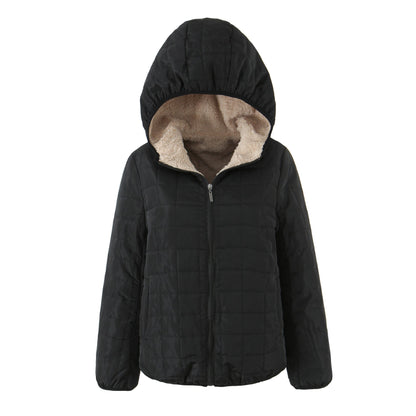 Womens Mid-Length Hooded Cotton-Padded Coat