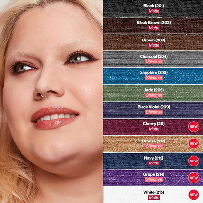 Revlon ColorStay Pencil Waterproof Eyeliner, Smudge-Proof, Eye Makeup with Built-In Sharpener, Long-Lasting, Matte Finish, 201 Black, 2 pack