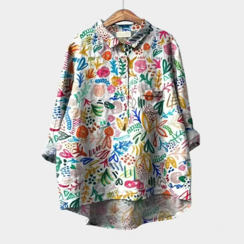 Womens Casual Long-sleeve Shirt Top