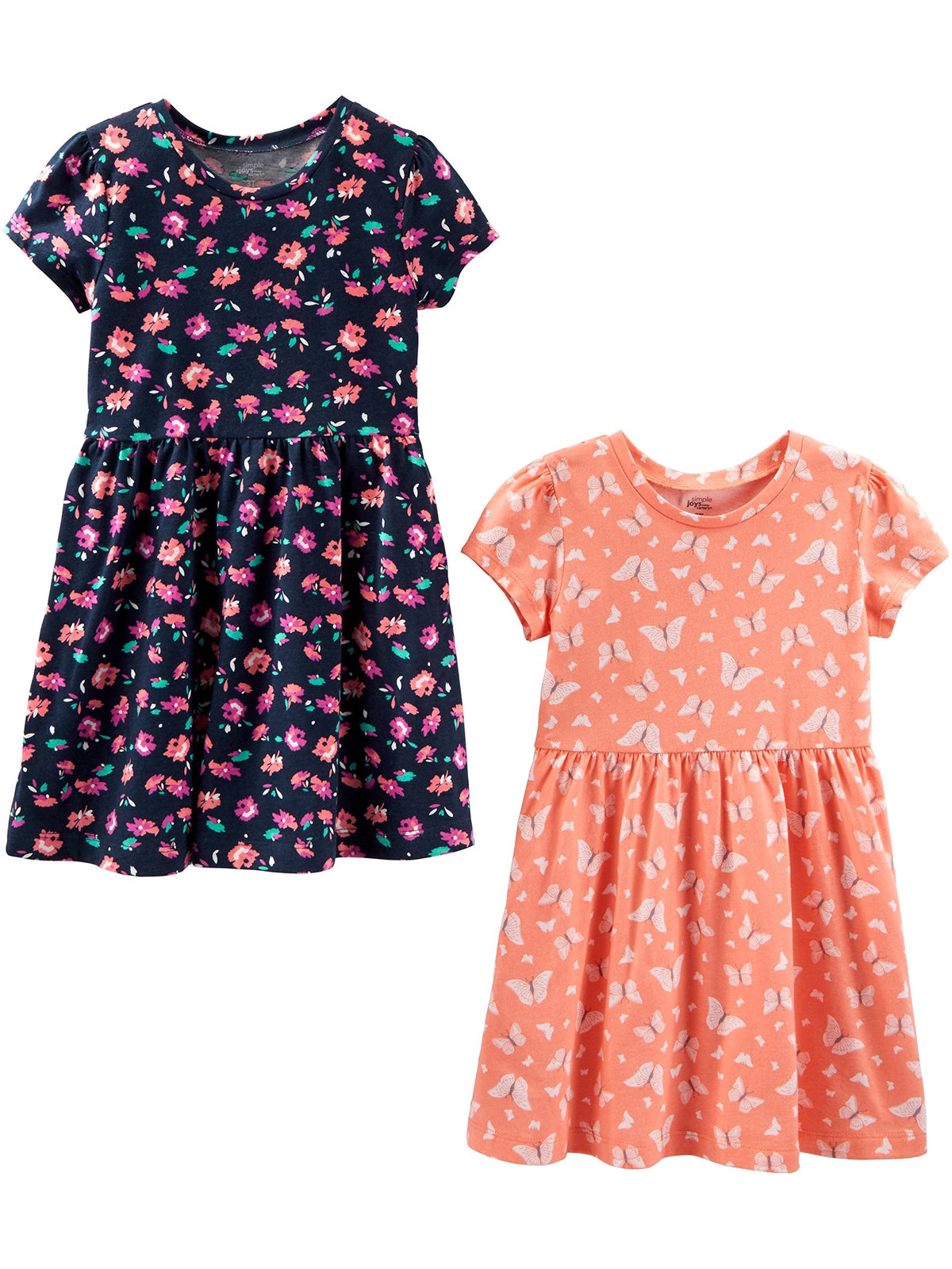 Girls Dress Set 2-Pack - Short Sleeve and Sleeveless Dresses