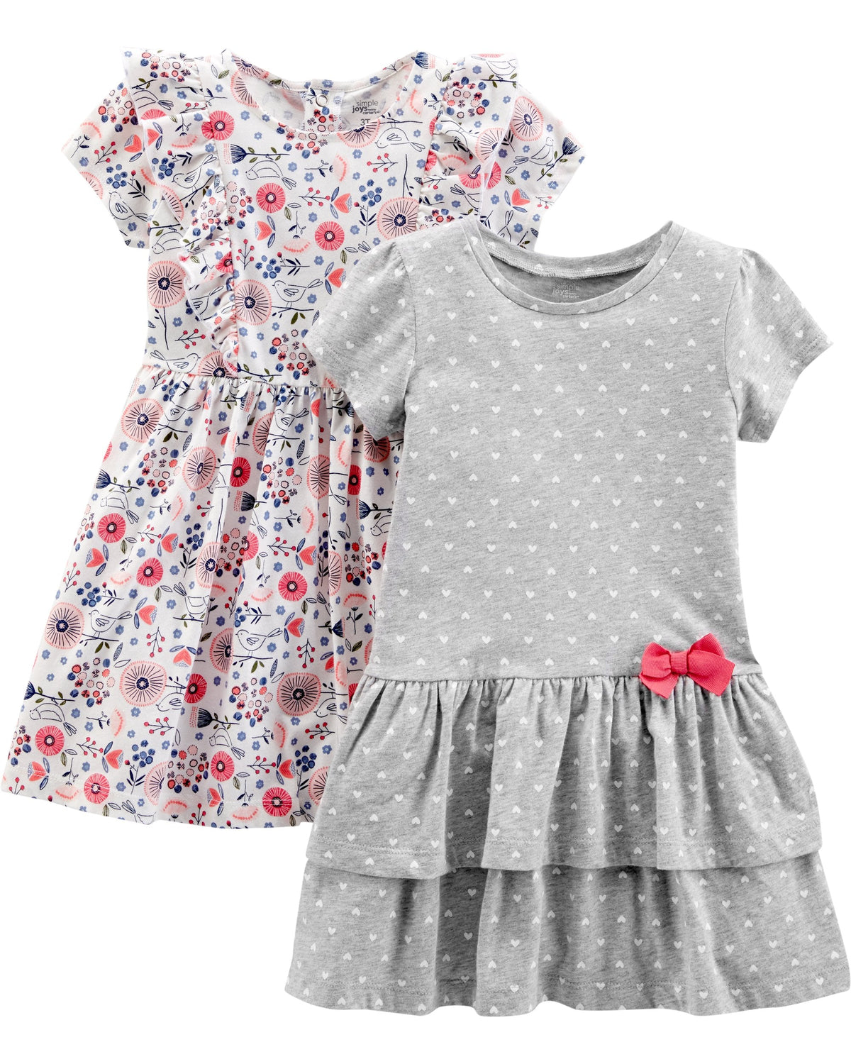 Girls Dress Set 2-Pack - Short Sleeve and Sleeveless Dresses