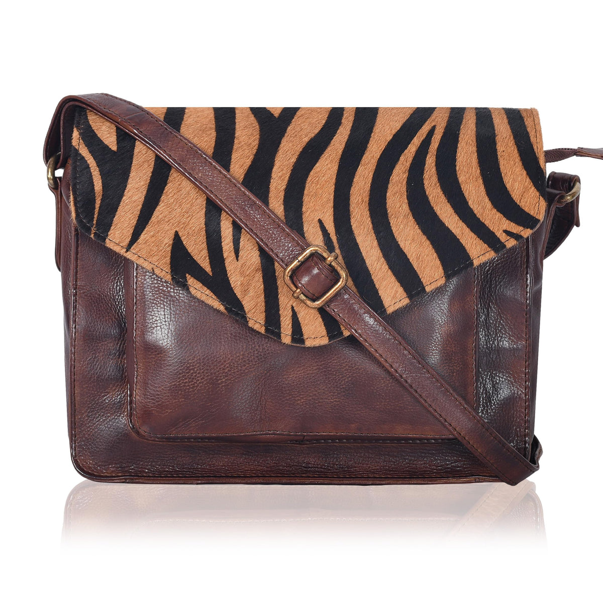 Leather Flapover Crossbody Handbag Purse for Women with Adjustable Strap &amp; Overflap Snap Closure Tote/Bag