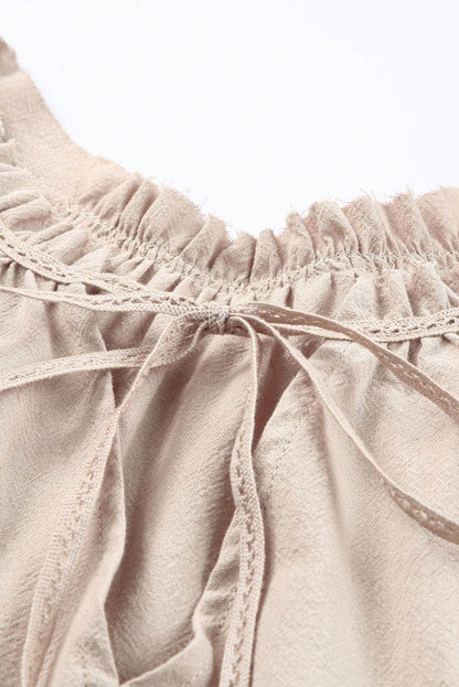 Tiered Frill Tie Neck Tank for Women&