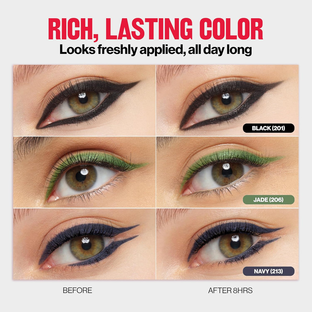 Revlon ColorStay Pencil Waterproof Eyeliner, Smudge-Proof, Eye Makeup with Built-In Sharpener, Long-Lasting, Matte Finish, 201 Black, 2 pack