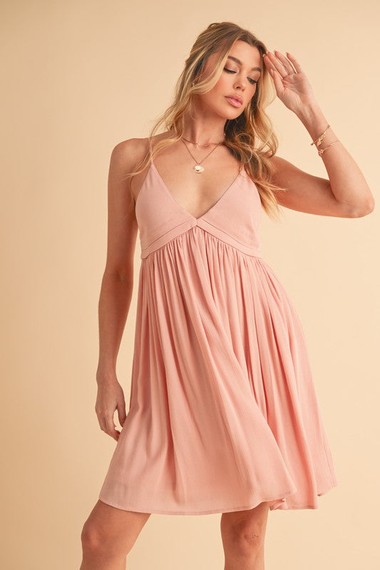 Ruched Plunge Mini Cami Summer Dress For Women –Sexy, Flattering &amp; Perfect for Special Occasions