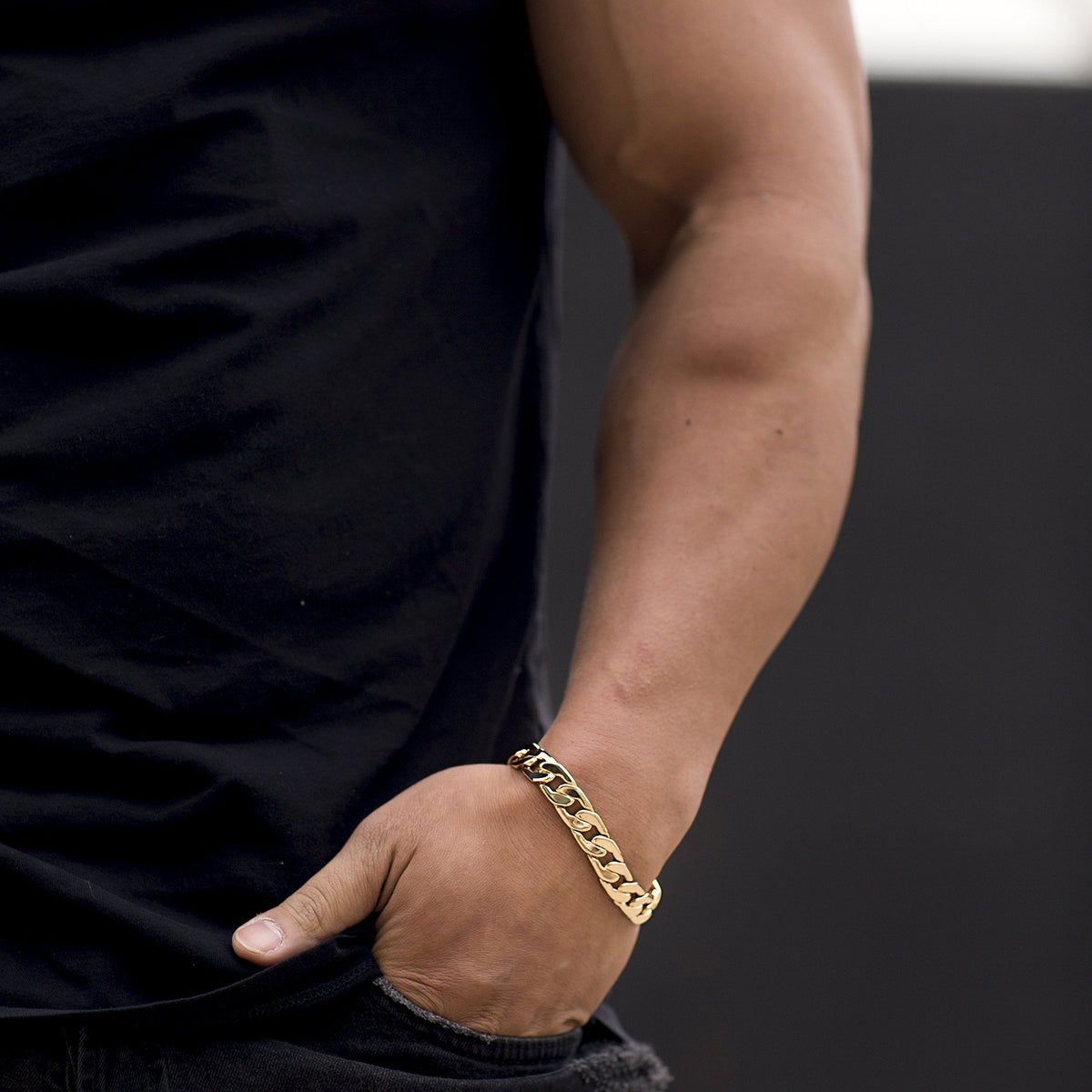Premium 18K Gold-Plated Cuban Link Bracelet – Luxury Stainless Steel | Waterproof &amp; Tarnish Resistant