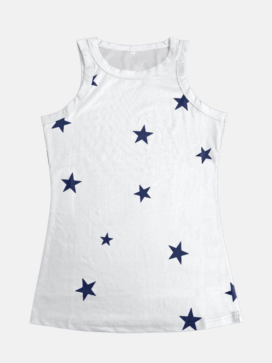 Full Size Star Round Neck Tank for Women in Multiple Sizes
