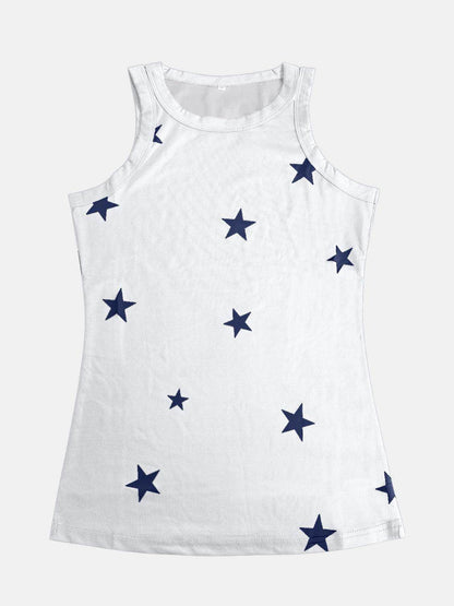 Full Size Star Round Neck Tank for Women in Multiple Sizes