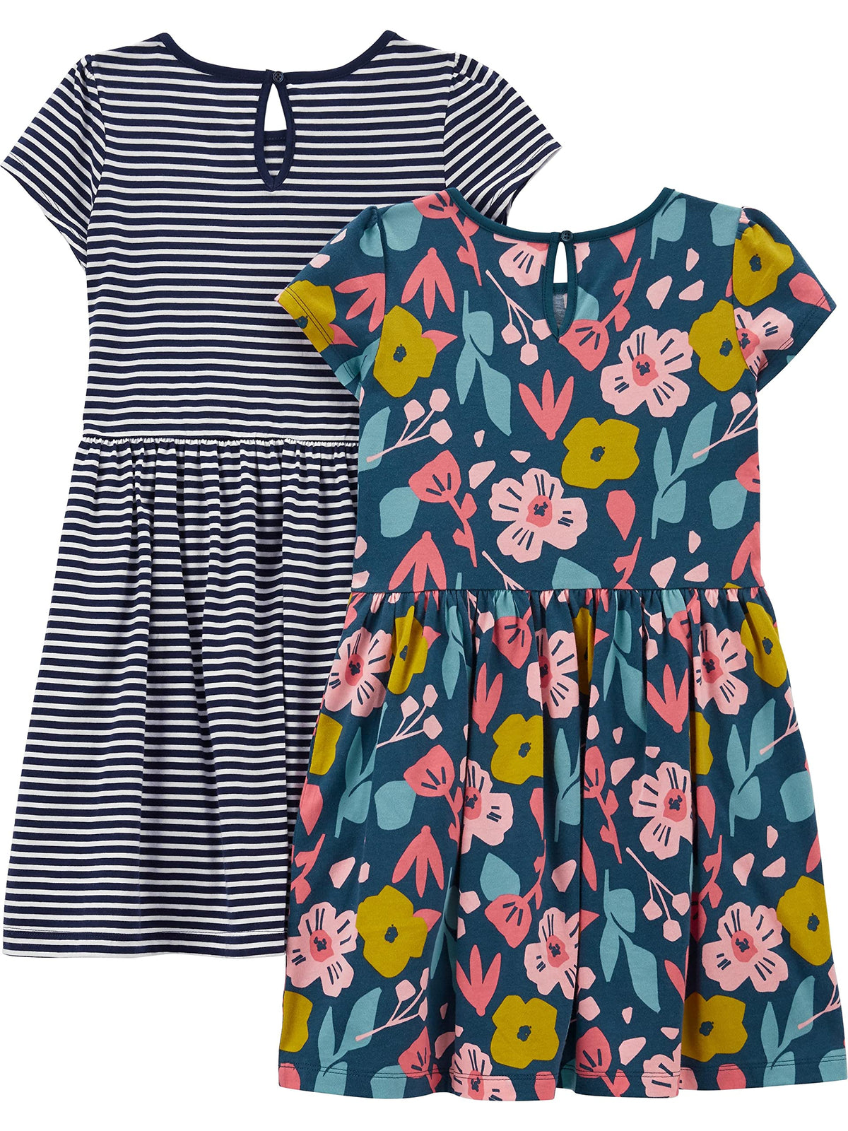 Girls Dress Set 2-Pack - Short Sleeve and Sleeveless Dresses