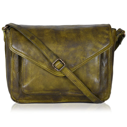 Leather Flapover Crossbody Handbag Purse for Women with Adjustable Strap &amp; Overflap Snap Closure Tote/Bag