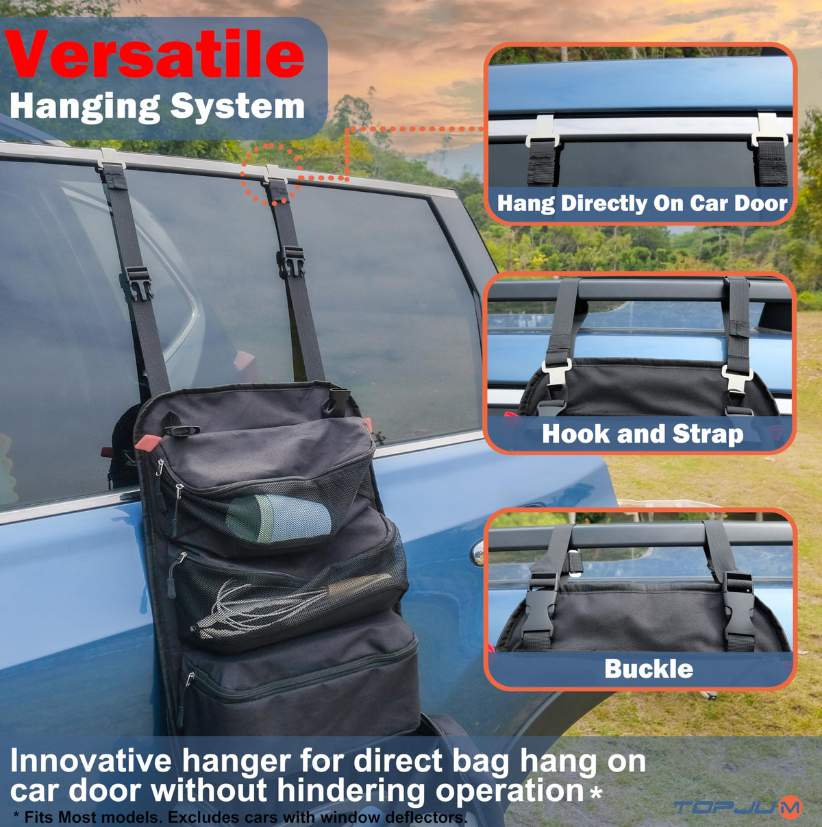 TOPJUM Camp Kitchen Organizer with Hanging Storage &amp; Paper Towel Holder