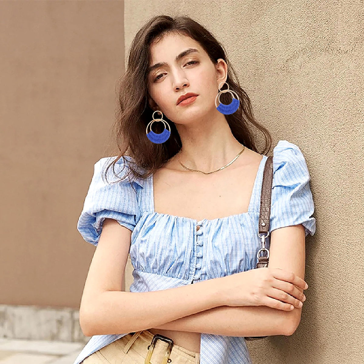 Raffia Hoop Earrings for Women Fun Boho Summer Beach Earrings Lightweight Handmade Straw Wicker Rattan Dangle Earrings Statement Geometric Round Drop Earrings