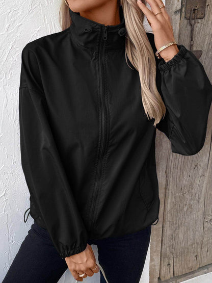 Ivy Lane Pocketed Zip Up Long Sleeve Jacket for Women