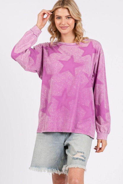 SAGE + FIG Mineral Wash Star Pattern T-Shirt for Women