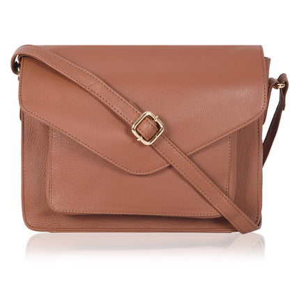 Leather Flapover Crossbody Handbag Purse for Women with Adjustable Strap &amp; Overflap Snap Closure Tote/Bag
