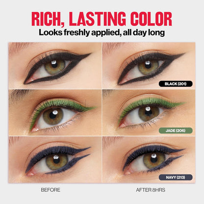 Revlon ColorStay Pencil Waterproof Eyeliner, Smudge-Proof, Eye Makeup with Built-In Sharpener, Long-Lasting, Matte Finish, 201 Black, 2 pack