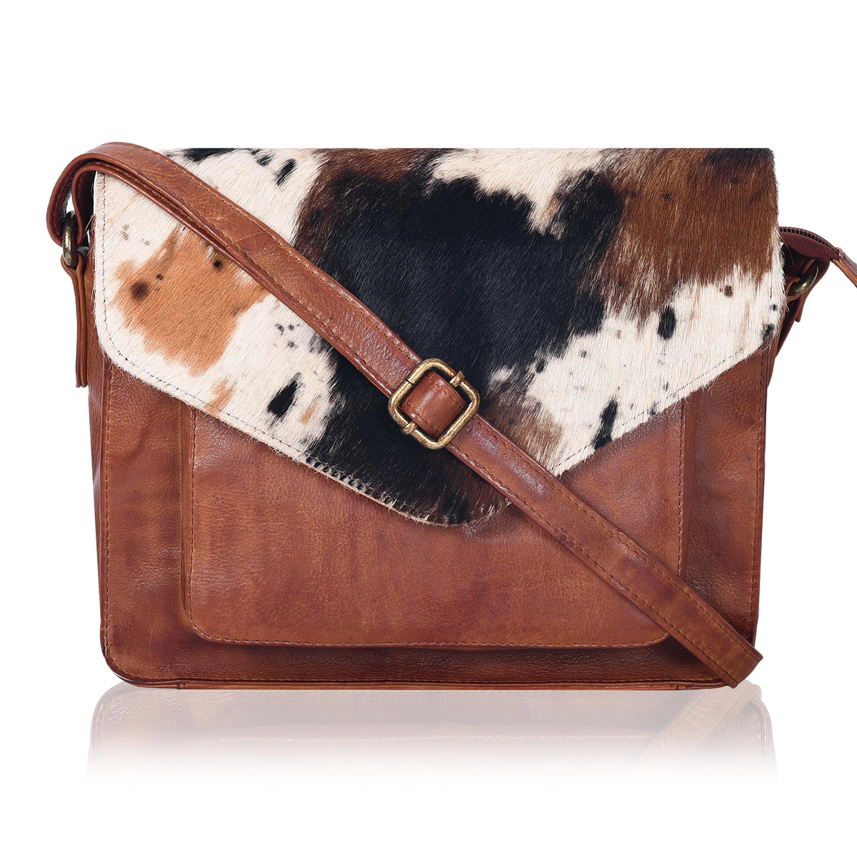 Leather Flapover Crossbody Handbag Purse for Women with Adjustable Strap &amp; Overflap Snap Closure Tote/Bag