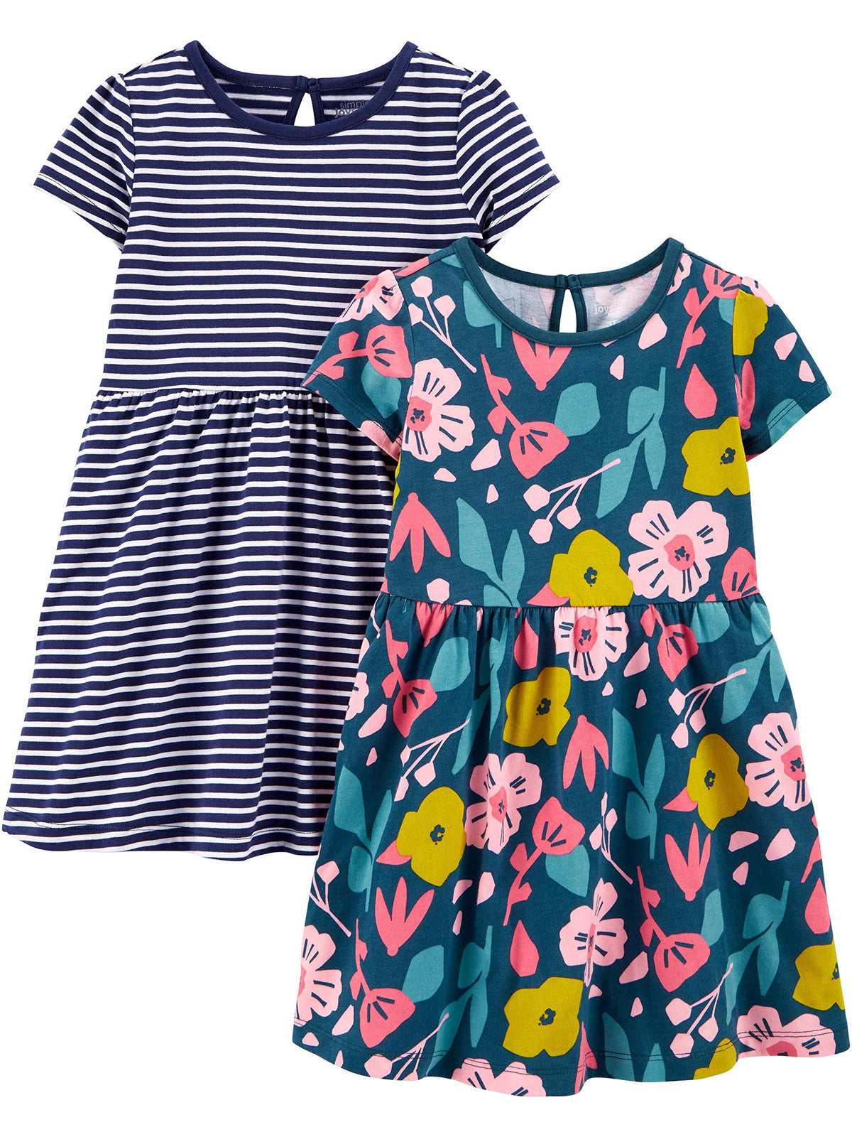 Girls Dress Set 2-Pack - Short Sleeve and Sleeveless Dresses