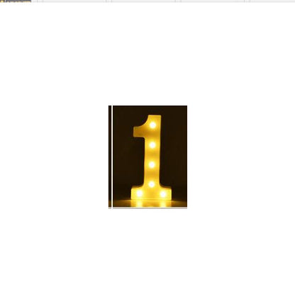 Luminous LED Letter Number Night Light English Alphabet Number Battery Lamp Romantic Wedding Christmas Party Decoration
