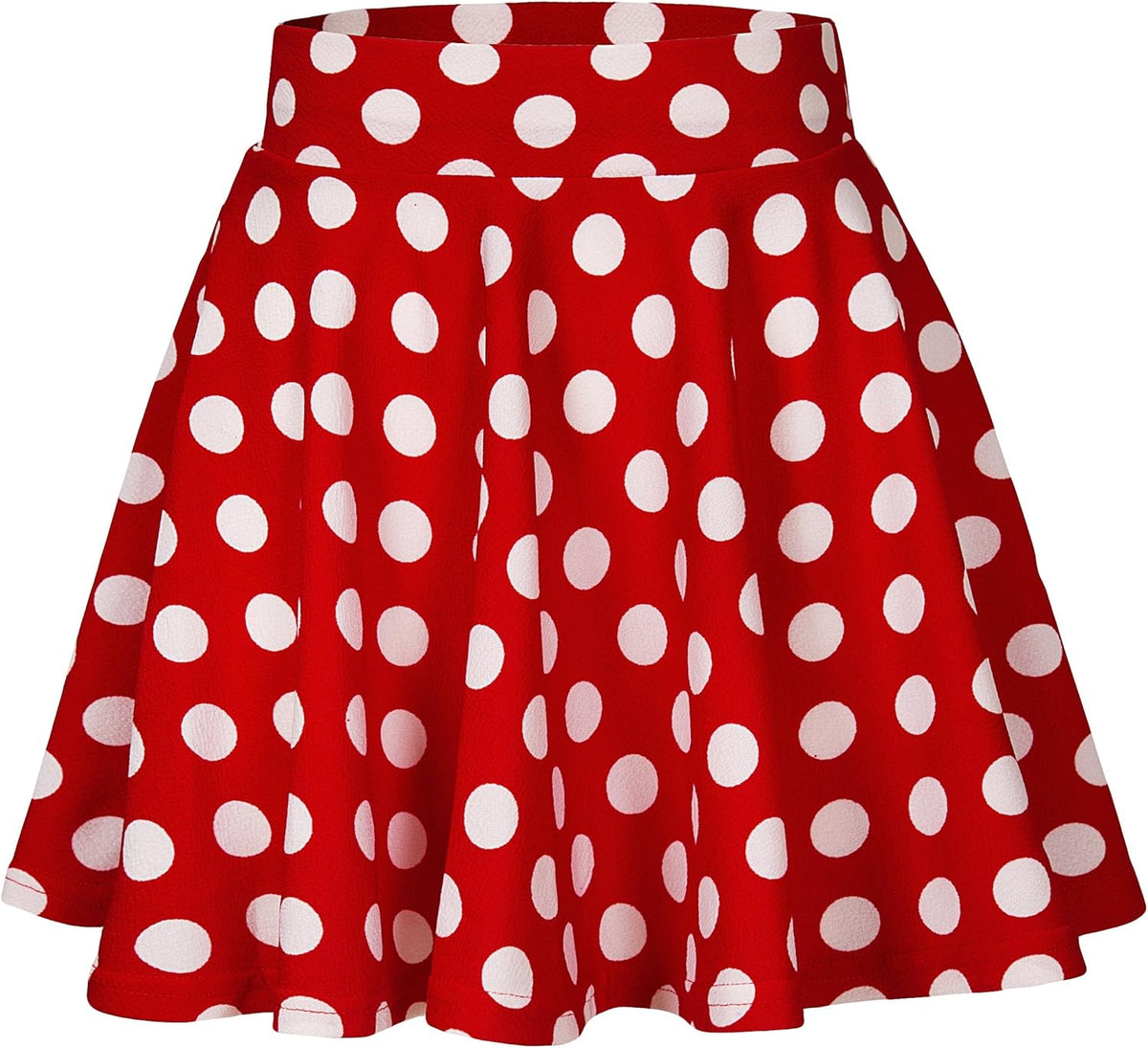 Women Flared Mini Skater Skirt - Stretchy A-Line Circle Skirt