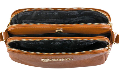 Baroncelli Crossbody Bag Made in Italy with Long Stripe Genuine Italian Soft Leather