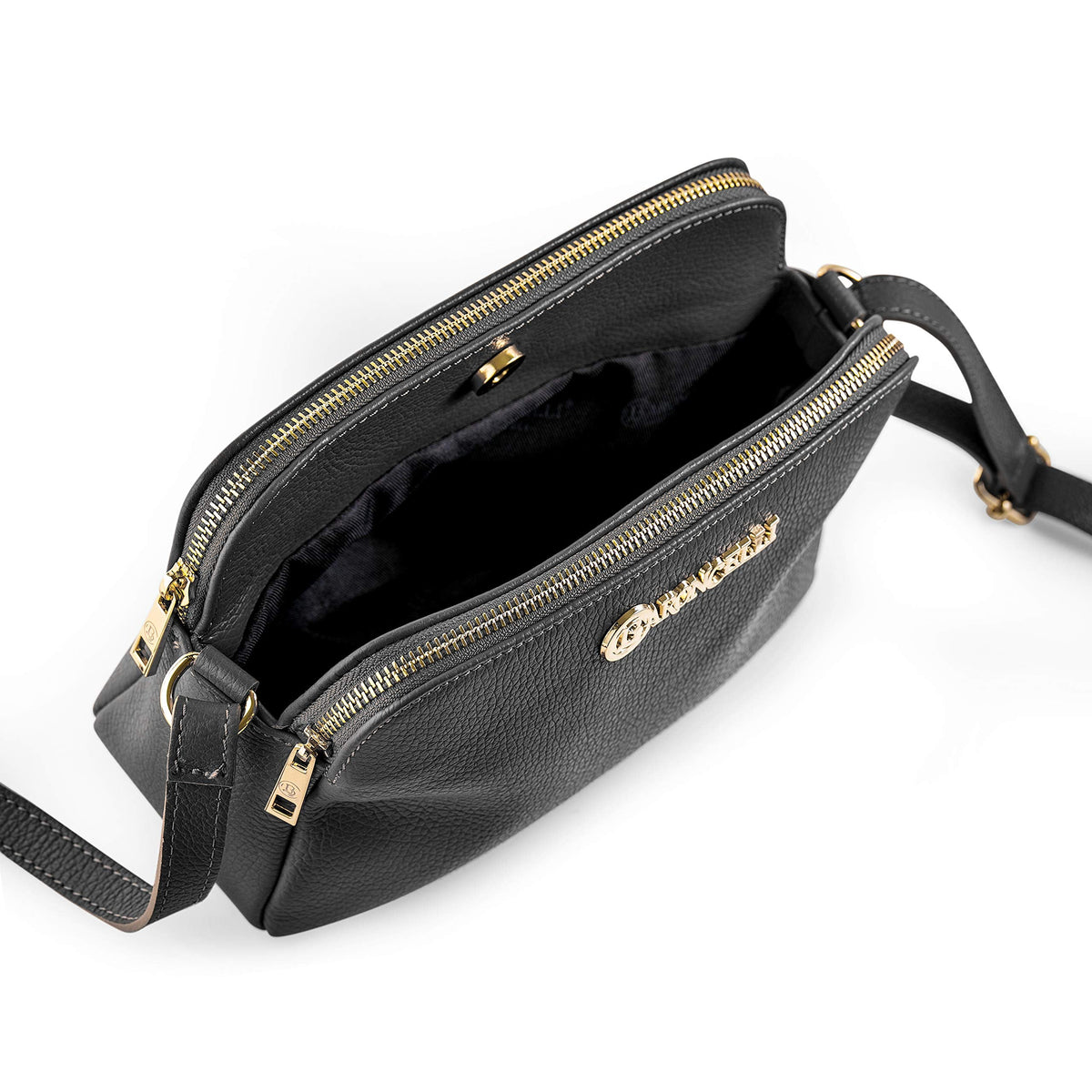 Baroncelli Crossbody Bag Made in Italy with Long Stripe Genuine Italian Soft Leather