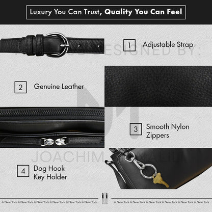 ili New York Genuine Leather Crossbody Bags for Women - Premium RFID Blocking Shoulder Bag Organizer with Adjustable Strap