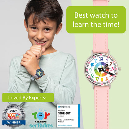 Kids Time Teacher Watch - Educational Analog Watch with Japanese Quartz Movement Ages 5-12