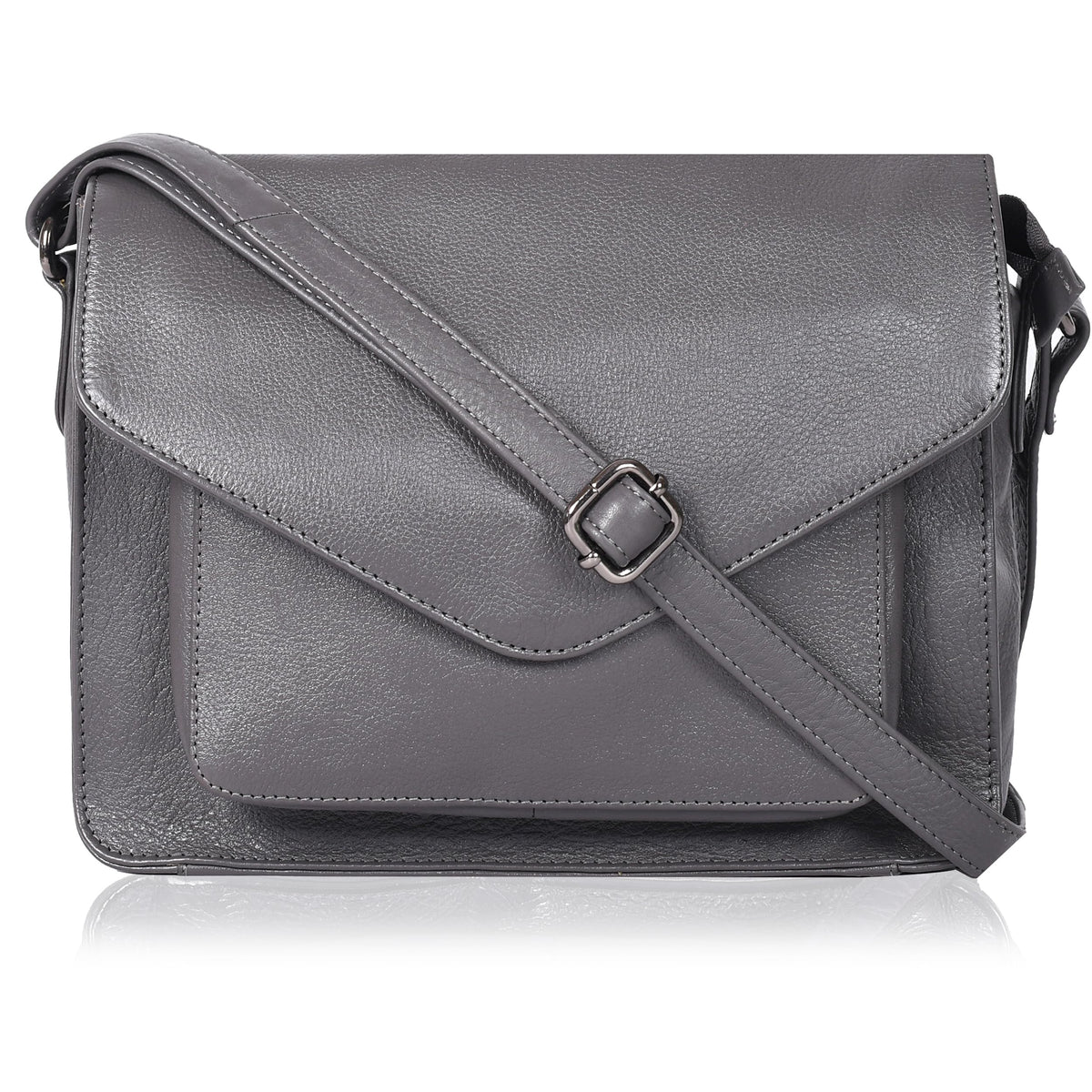 Leather Flapover Crossbody Handbag Purse for Women with Adjustable Strap &amp; Overflap Snap Closure Tote/Bag