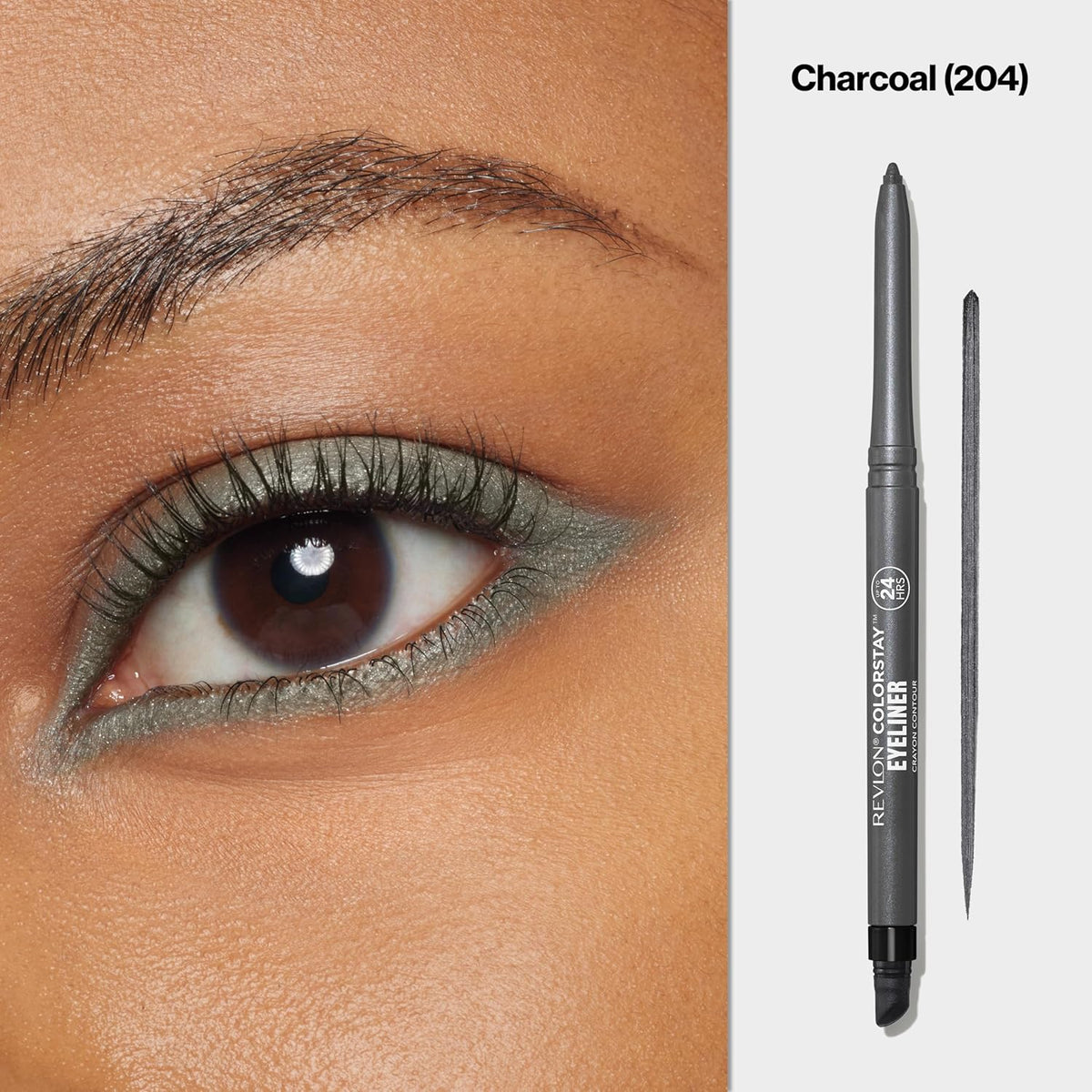 Revlon ColorStay Pencil Waterproof Eyeliner, Smudge-Proof, Eye Makeup with Built-In Sharpener, Long-Lasting, Matte Finish, 201 Black, 2 pack