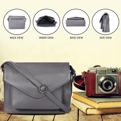 Leather Flapover Crossbody Handbag Purse for Women with Adjustable Strap &amp; Overflap Snap Closure Tote/Bag