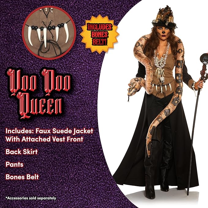 Voodoo Queen Priestess Witch Doctor Skull Priest Women&