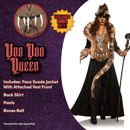 Voodoo Queen Priestess Witch Doctor Skull Priest Women&