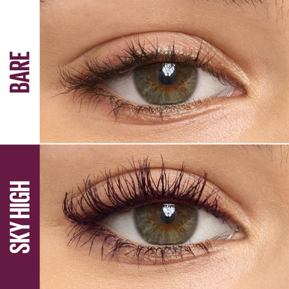 Maybelline Lash Sensational Sky High Washable Mascara Makeup, Volumizing, Lengthening, Defining, Curling, Multiplying, Buildable Formula, Blackest Black, 1 Count