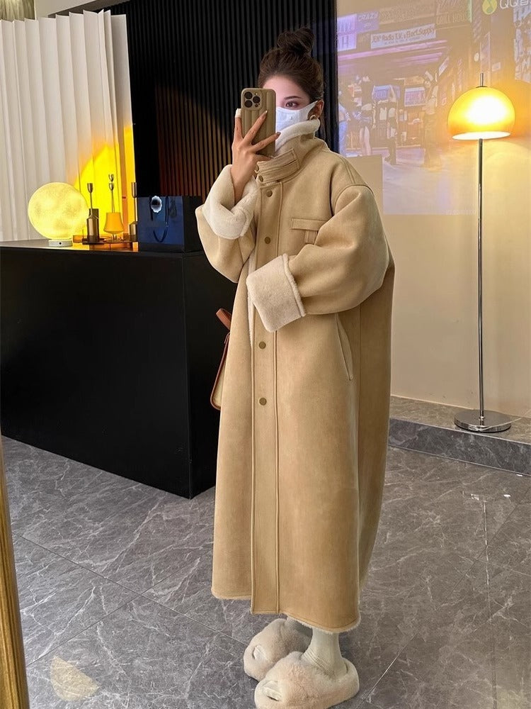 Thickened Imitation Fur Coat Overcoat Women&