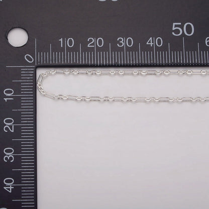 925 Sterling Silver Chain by the Yard- 1.5mm Figaro Chain - Thin Delicate Silver Chain Wholesale Chain ROLL-1482 Clearance Pricing