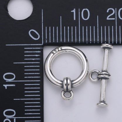 925 Sterling Silver OT Clasp, Circle and Toggle Clasp for necklace, bracelet, DIY Jewelry making SL-254