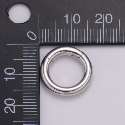 925 Sterling Silver Spring Gate Ring, 16 mm Push Gate ring, Charm Holder Clasp for Connector, Wristlet Holder SL-227