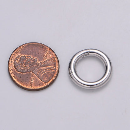 925 Sterling Silver Spring Gate Ring, 16 mm Push Gate ring, Charm Holder Clasp for Connector, Wristlet Holder SL-227
