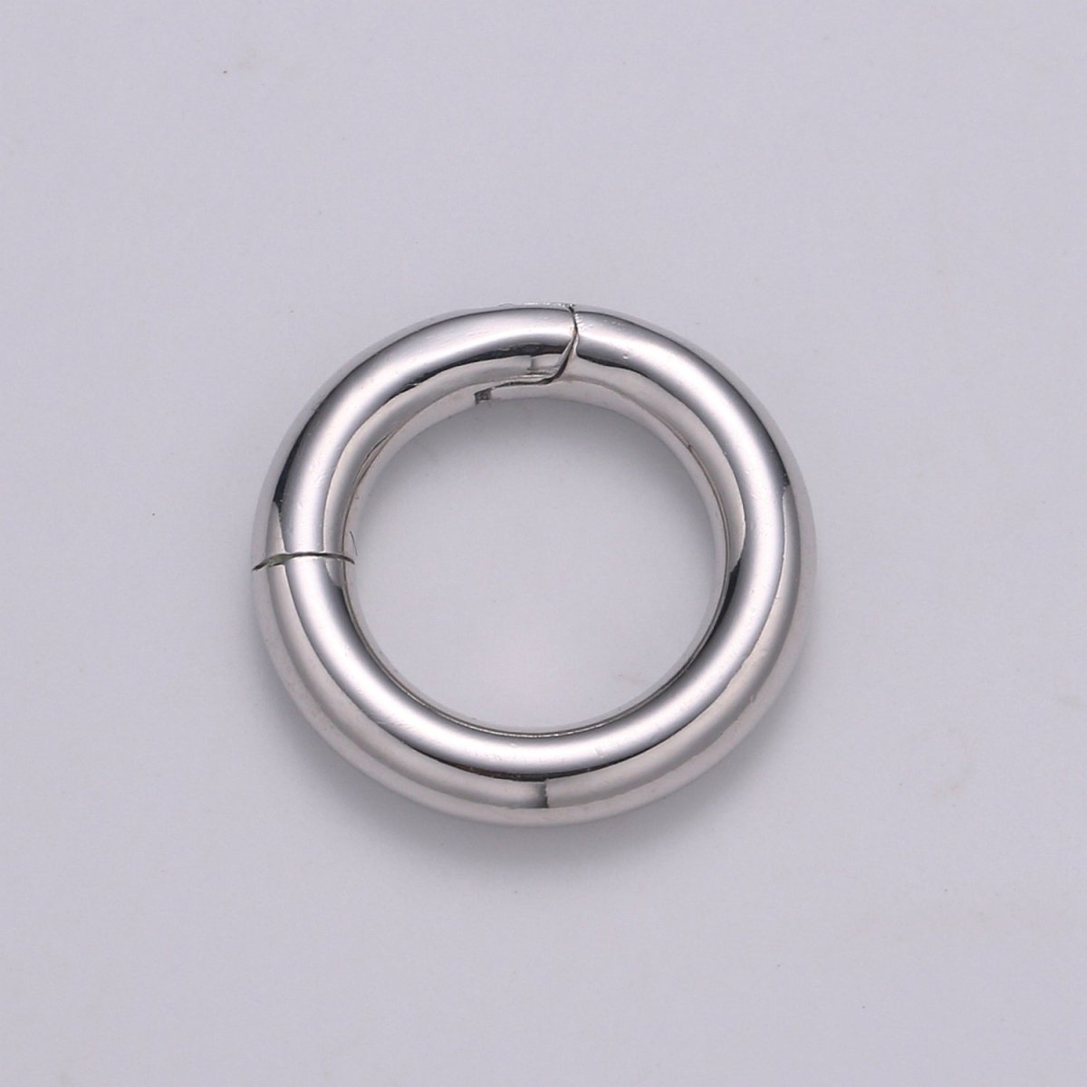 925 Sterling Silver Spring Gate Ring, 16 mm Push Gate ring, Charm Holder Clasp for Connector, Wristlet Holder SL-227
