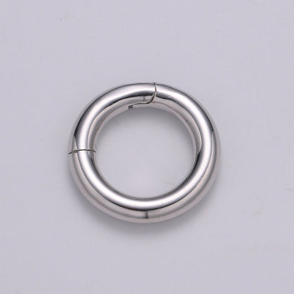 925 Sterling Silver Spring Gate Ring, 16 mm Push Gate ring, Charm Holder Clasp for Connector, Wristlet Holder SL-227