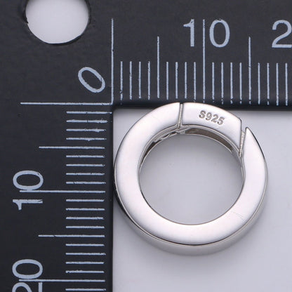 925 Sterling Silver Spring Gate Ring, 16mm Push Gate ring, Charm Holder Clasp for Connector, Wristlet Holder SL-245