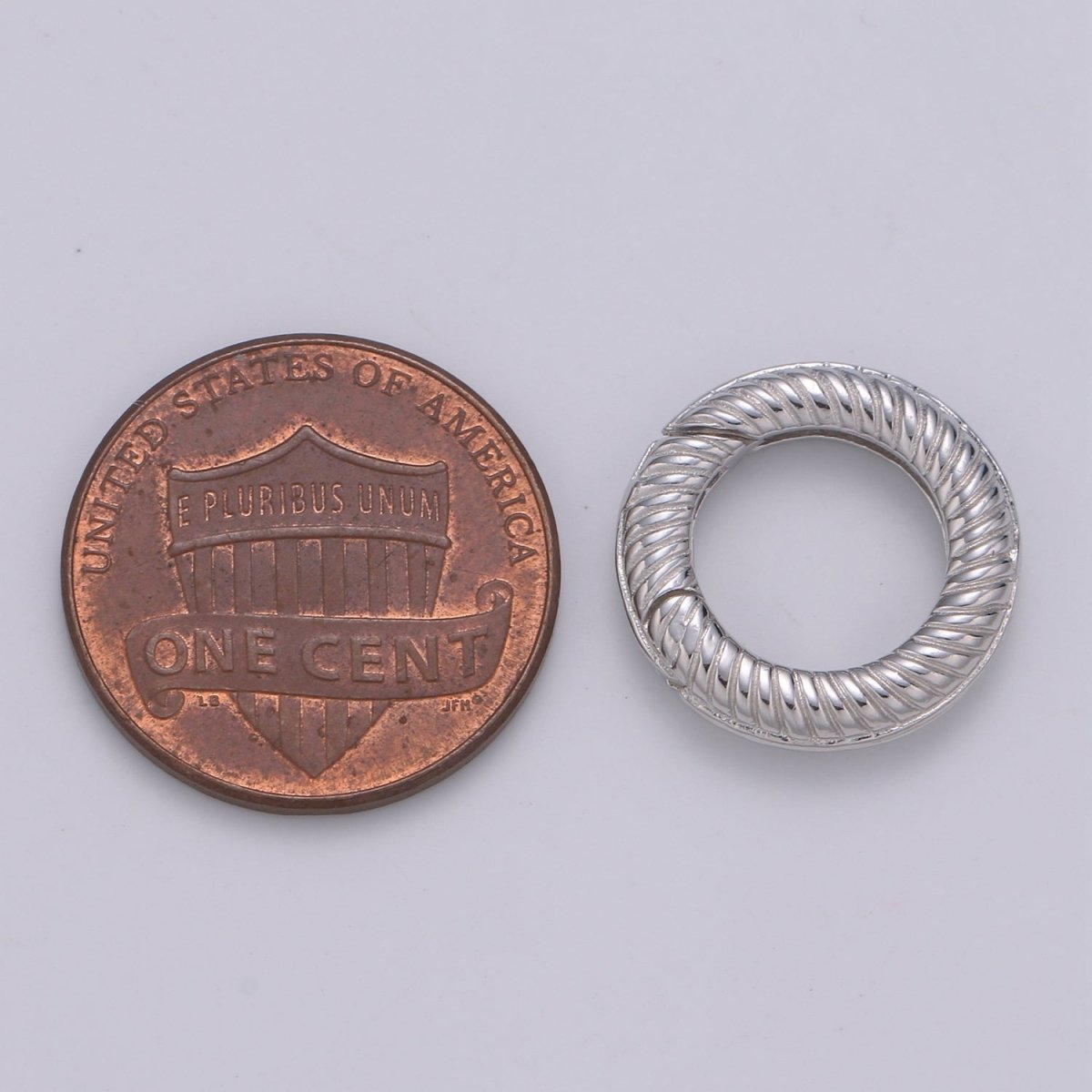 925 Sterling Silver Spring Gate Rope Ring, 16 mm Twisted Push Gate ring, Charm Holder Clasp for Connector, Wristlet Holder SL-249