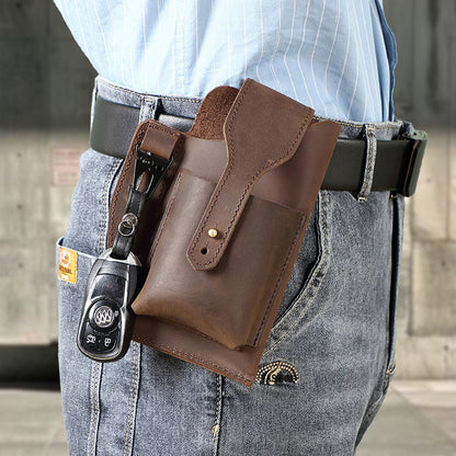 Genuine Leather Mens Cowhide Durable Work Belt-Powered Bag