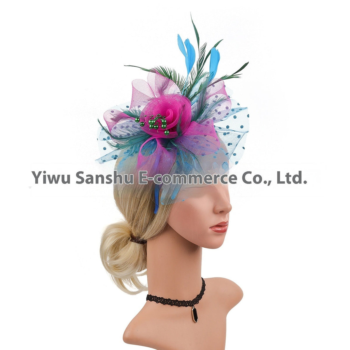 Headwear Bridal Hair Accessories Mesh Billycock Headband