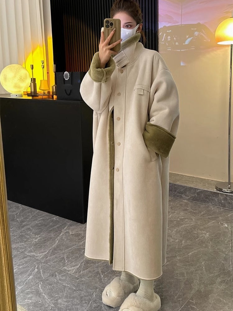 Thickened Imitation Fur Coat Overcoat Women&