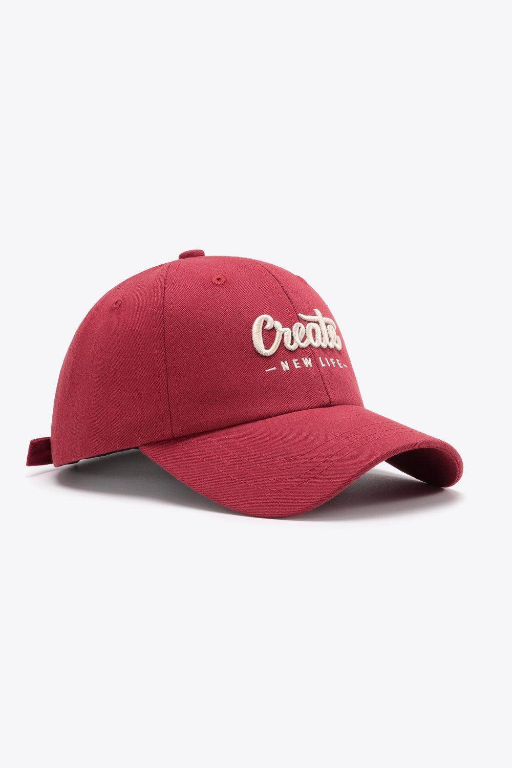 CREATE NEW LIFE Adjustable Cotton Baseball Cap for All Sizes